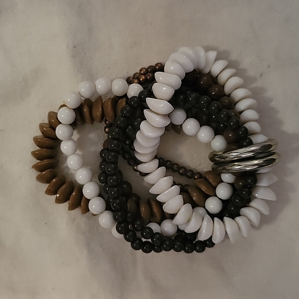 Multi- strand, beaded bracelet